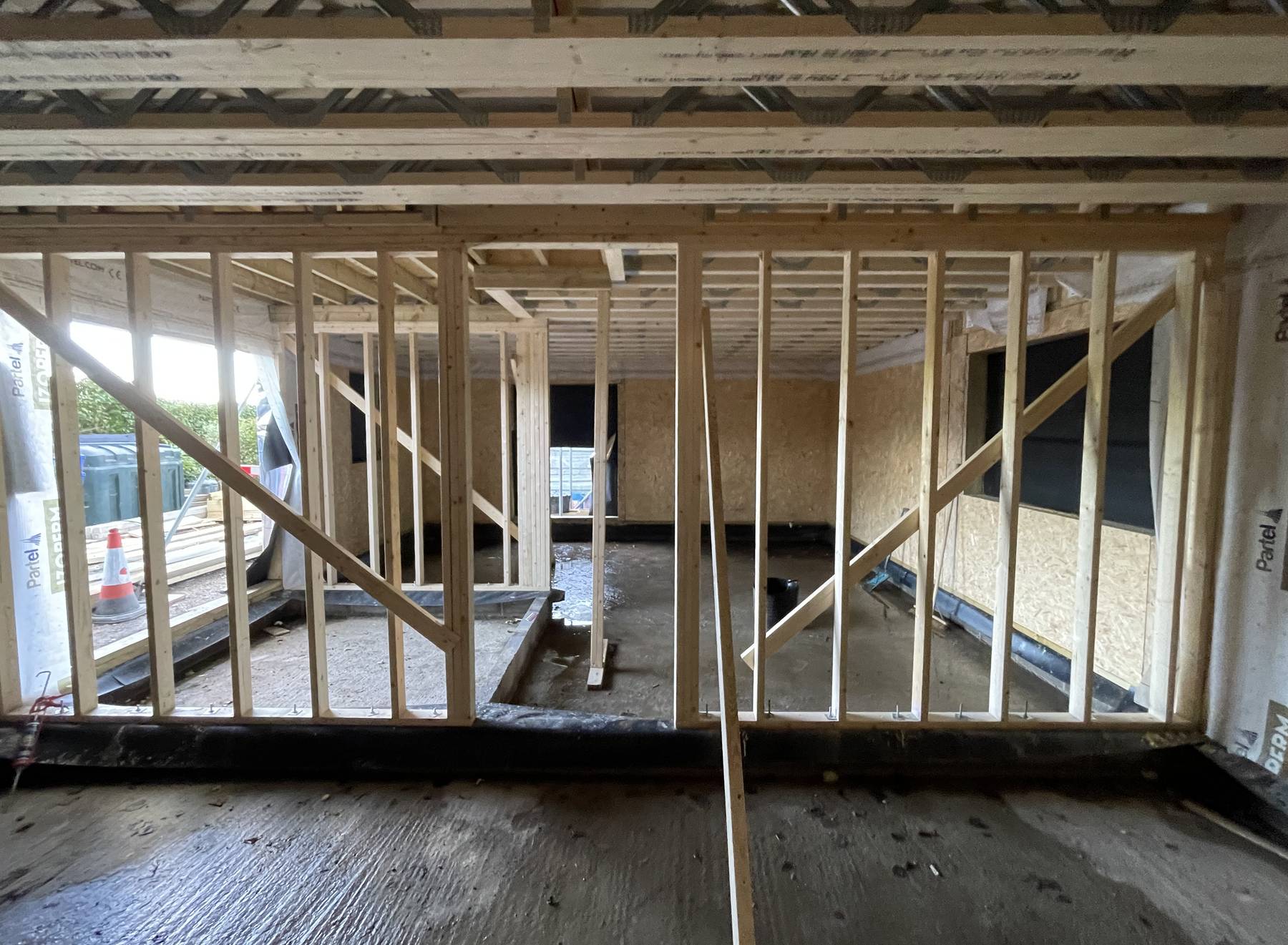 Timber frame on site at the Lodge